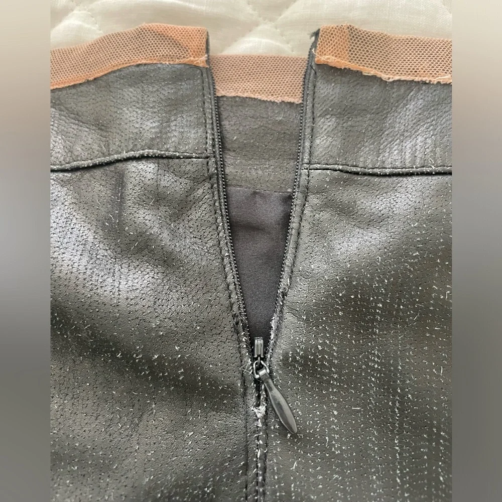 Chanel vintage leather mini skirt